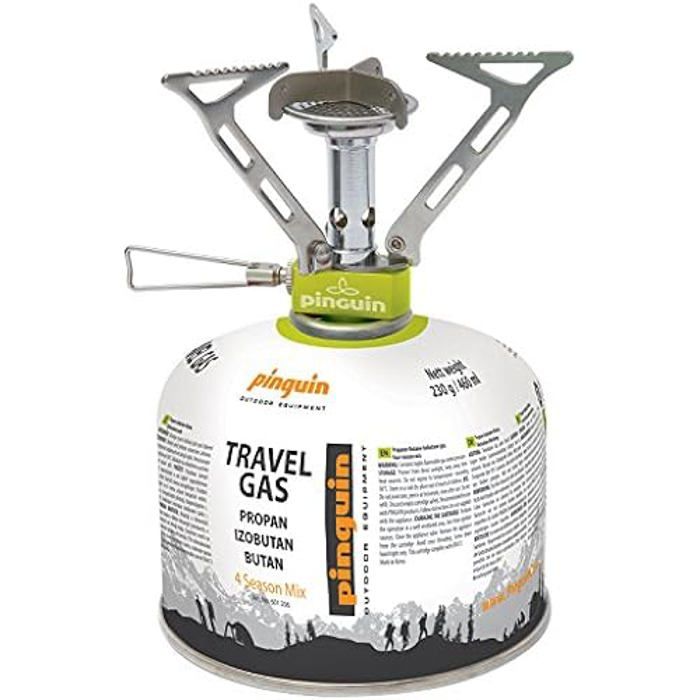Réchaud camping - Pingouin - Hiker - 3000W - Blanc - Dimensions 46x46x105mm