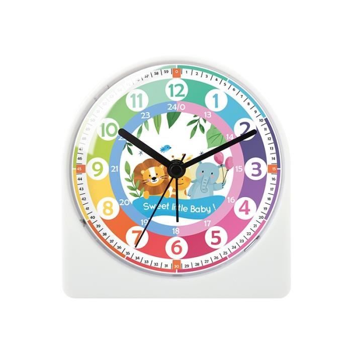 Réveil Enfant Silencieux - Horloge D'apprentissage Avec Cadran Coloré, Portable Pour Chambre Et Voyages