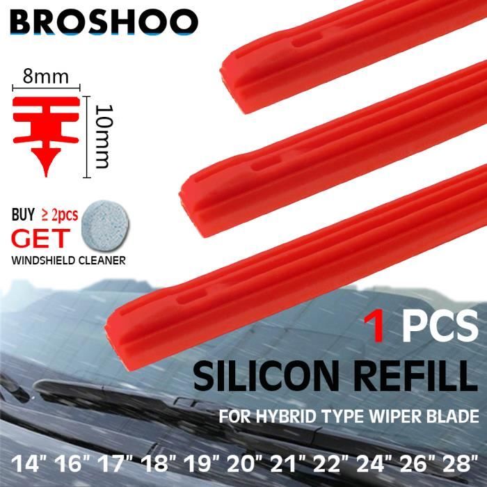 1PCS 16 pouces 400 mm Balai d'essuie-glace de voiture rouge, 1 pièce, bandes  de recharge en silicone de Gel d - Cdiscount Auto