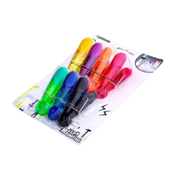 Pince Color Pince à linge,Clip de scellage en plastique, 7 pièces, Clip magnétique ...