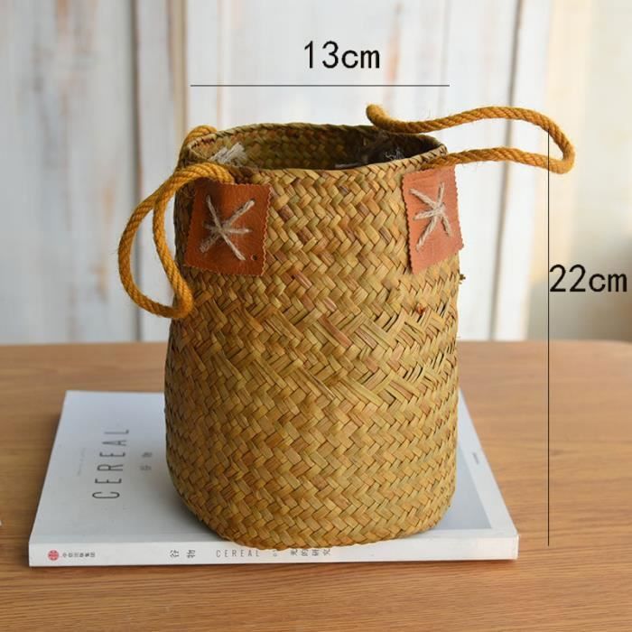 Panier De Rangement Suspendu En Osier - Décoration Murale Rustique Pour Ail, Oignons, Fruits Ou Décoration