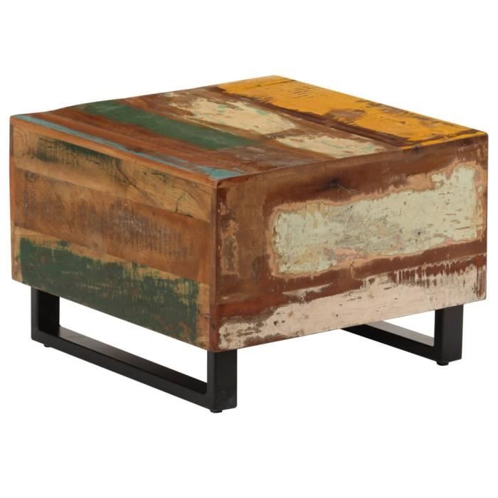 Table Basse 50 X 50 X 35 Cm Bois De Recuperation Massif 391 Cdiscount Animalerie