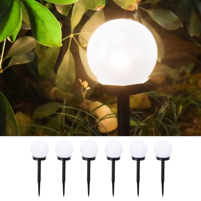 Lot 6 Piquets Solaires LED Kian Näve – Lumière Blanche Chaude, IP44, Acier Brillant Pour Jardin & Terrasse
