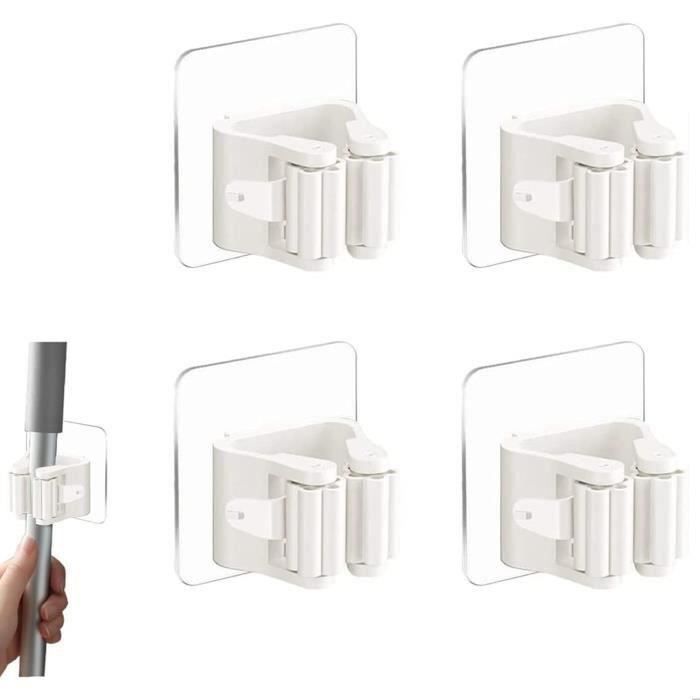 KIRZAX 4 Pièces Porte Balais Mural,Range Balai Mural, Sans