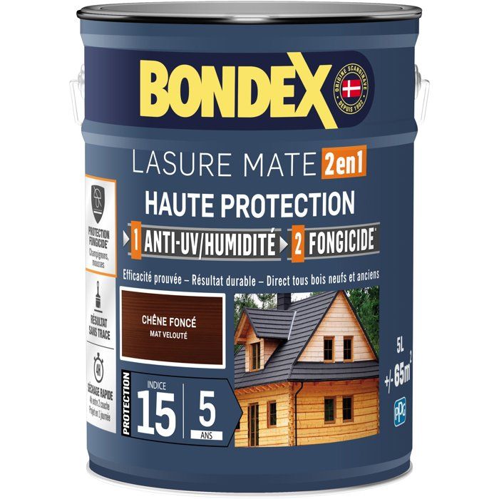 Lasure 2 en 1 Haute protection Chêne satin BONDEX 5 - vue 3