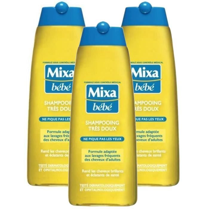 Lot De 3 Mixa Bebe Shampoing Tres Doux Pour Bebe 250ml Cdiscount Puericulture Eveil Bebe