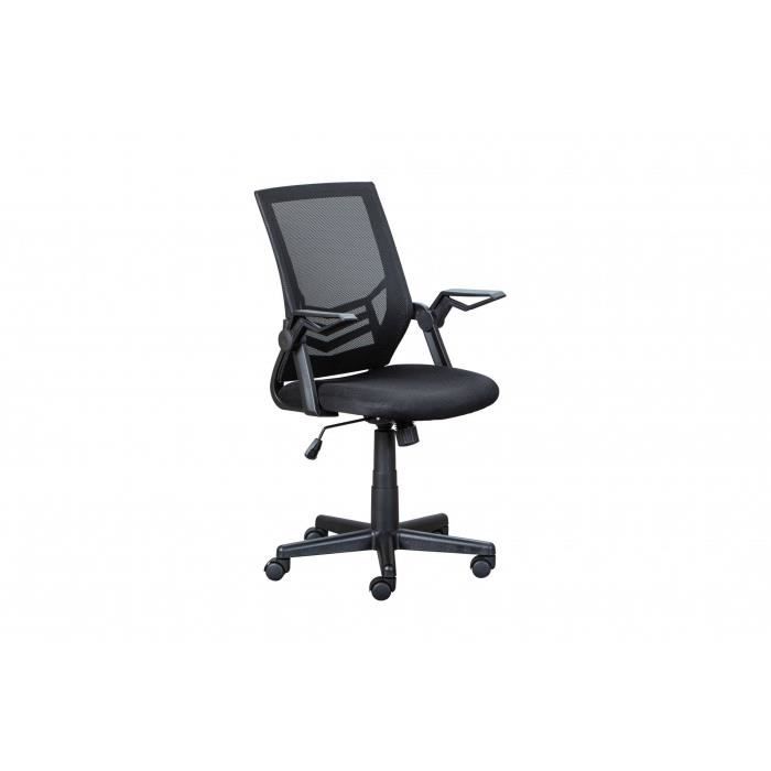 fauteuil de bureau dmora réglable en tissu noir - contemporain et design - avec accoudoirs et soutien lombaire