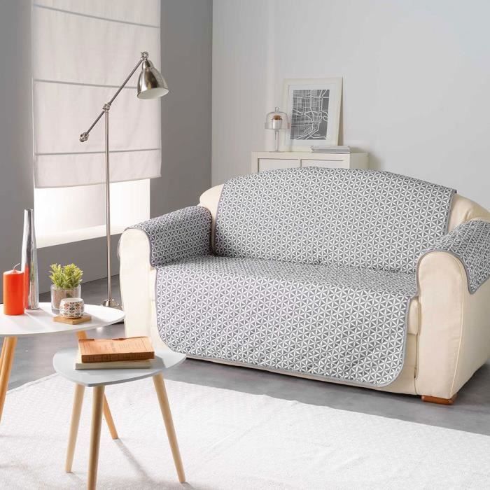 Douceur dInt/érieur Prot/ège Canap/é Matelasse Microfibre Unie Club Polyester Noir 223 x 179 cm