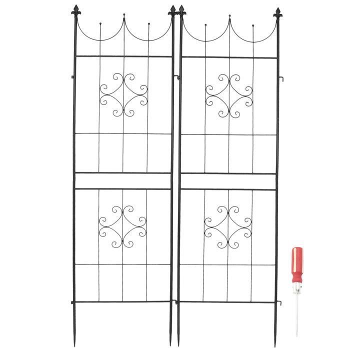 TTL Garden Obélisk Tuteur L 165 X 40 Cm Vert - Treillis Métal Pour Roses Clématites Plantes Grimpantes
