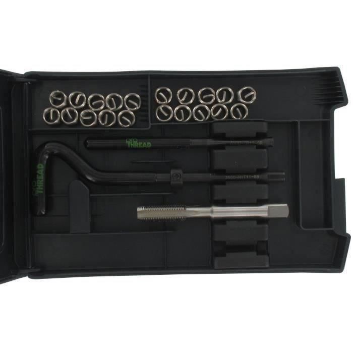 Pochette de réparation M8 x 1,25 pour filetages endommagés, livré avec outillage et inserts