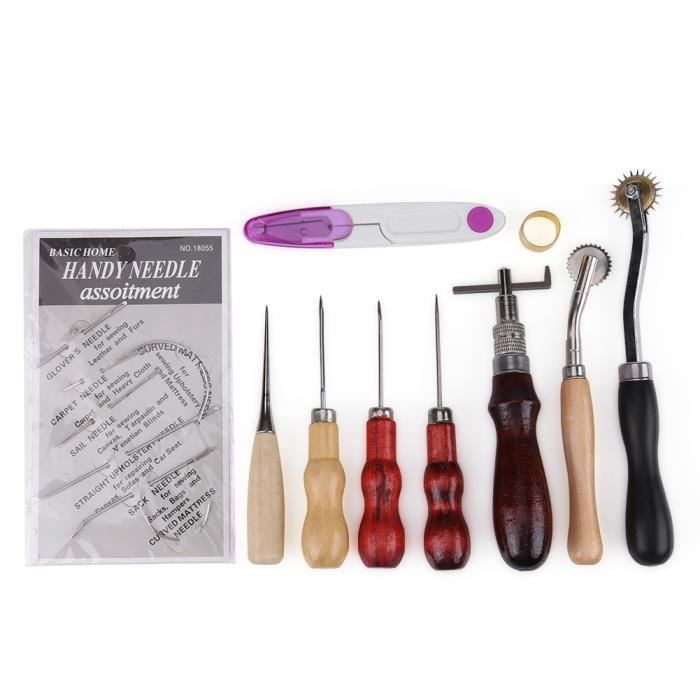 Benlay Kit Complet 210 Outils Cuir Professionnel + Sac Suspendu En Cuir – Idéal Pour Débutants Et Artisans
