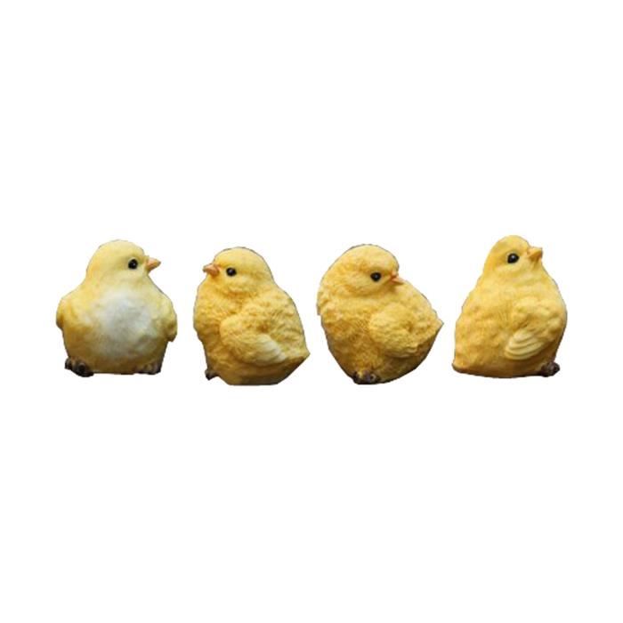 Blesiya 4 Statues Oiseaux Poussins Résine - Décoration Jardin Figurine Réaliste