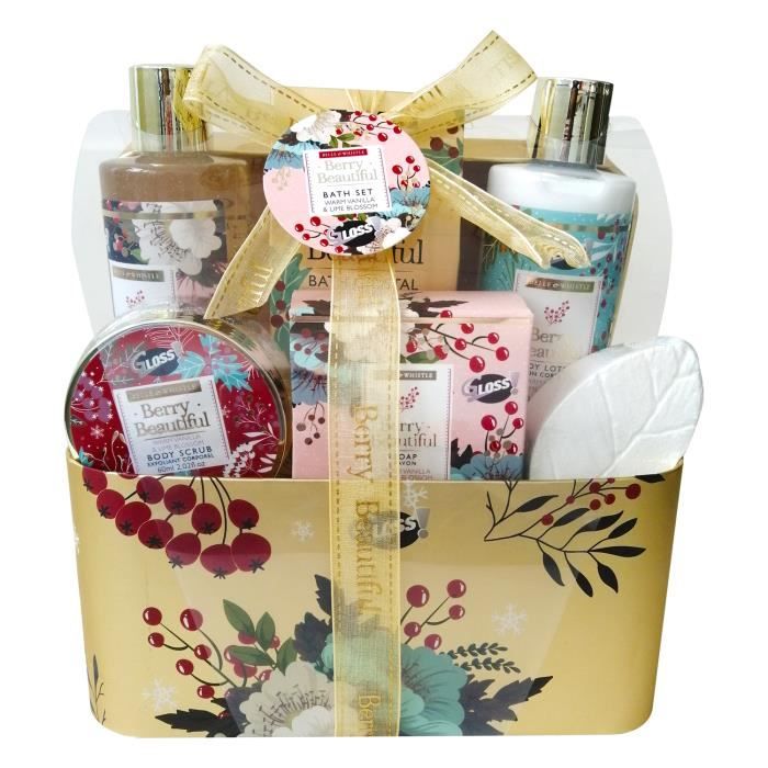 Coffret Cadeau de Bain parfum Vanille & Tilleul - 6pcs Jaune