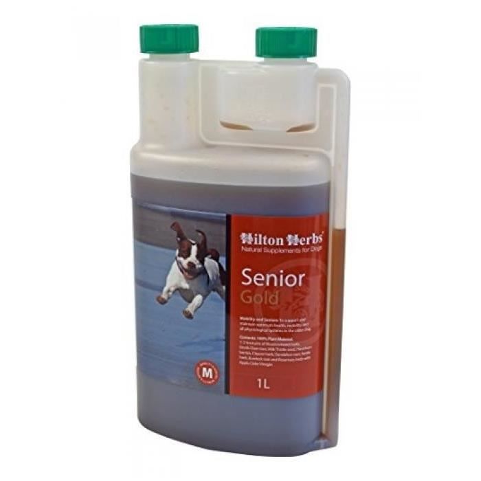 Meilleurs prix pour Solution vétérinaire - HILTON HERBS - VETERAN GOLD - 1 LITRE - Naturel - Pour chien sénior - Goût savoureux