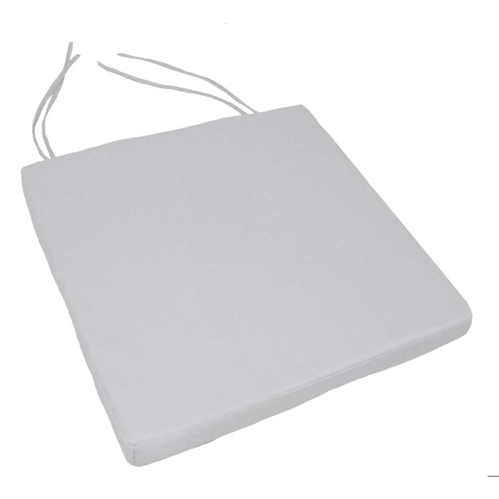 Lot 2 Coussins De Chaise Extérieur/Intérieur 40x40x5 Cm – Gris – Imperméable, Déhoussable, Lavable – Jardin, Terrasse, Cuisine