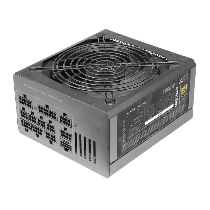 Alimentation Mars Gaming MPB1000P ATX 3.0 Modulaire Certification 80PLUS GOLD Compatibilité PCIe 5.0 Refroidissement silencieux Couleur Neuf - vue 5