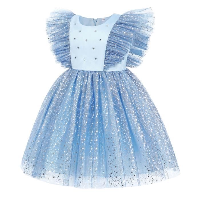 Robe fille élégante en bleu ciel pour un style irrésistible - 8 ans