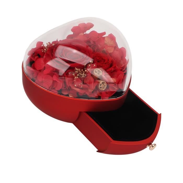 Lot de 2 petites boîtes en bois en forme de cœur fabriquées à la main - Boîte de rangement pour bijoux