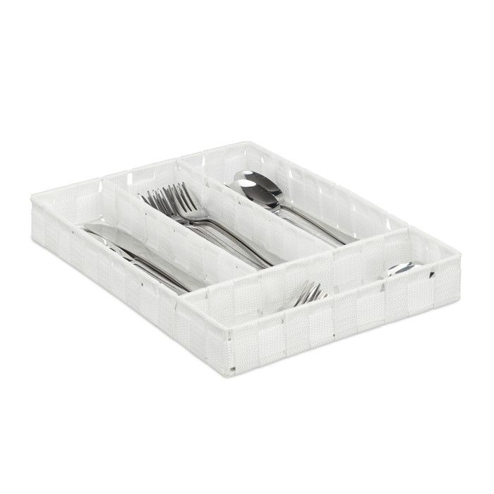Range-couverts En Bambou 4 Compartiments - Rangement Ustensiles Cuisine Ou Bureau 14.5x13.5cm