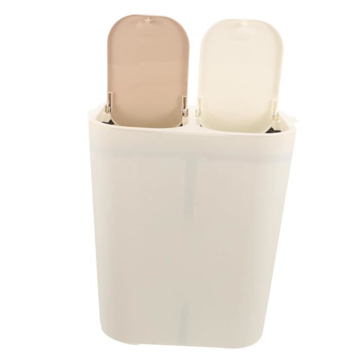 Duscdesp Poubelle 3 Pièces Petit Bureau Poubelle à Papier Plastique, Sans Couvercle Trash Bin Rond Pour Cuisine, Chambre Enfants Salon, Blanc
