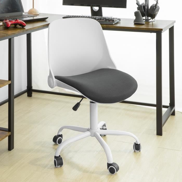 sobuy fst87-w chaise de bureau ergonomique dossier pliant fauteuil pivotant chaise pour ordinateur hauteur réglable