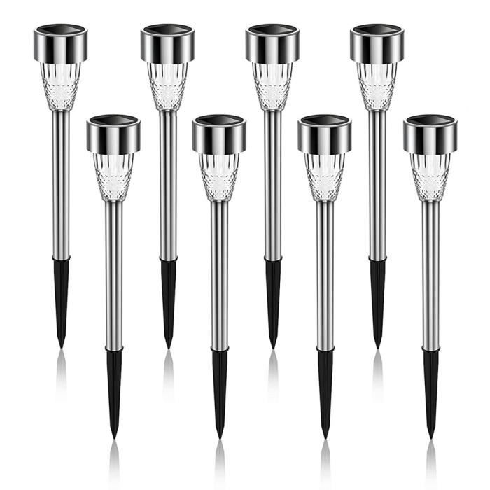 Lot De 8 Lampes Solaires D'extérieur, Grandes Et Lumineuses Decoratives Etanches A Led Pour Allee Jardin Cour 97629638