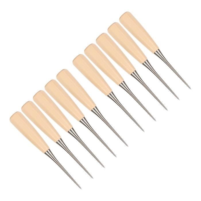 Sonew Outil Poinçon Manche En Bois Poinçon Poinçon En Acier Inoxydable