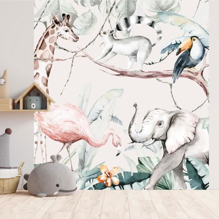 Papier peint auto-adhésif mural Animaux de la jungle