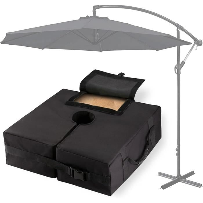 4 Sacs De Lestage Pour Tonnelle - Tissu Oxford 600D - Jusqu'à 9kg - Fixation Velcro - Noir