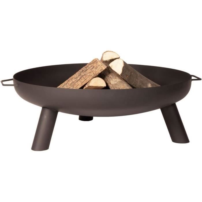 Brasero Jardin 80 Cm En Acier Épais 2,5 Mm – Grand Feu De Camp Avec Trou De Drainage – Parfait Pour Soirées Terrasse Et Balcon