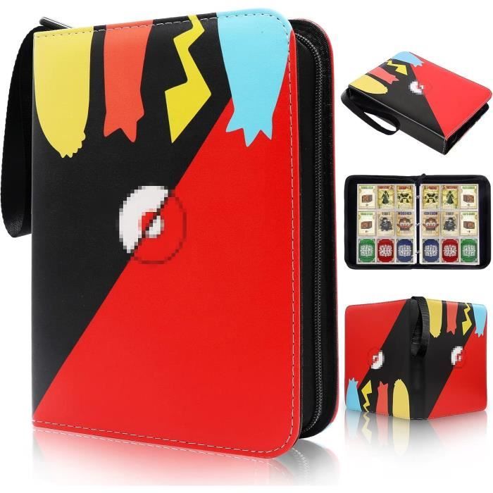 Album à Collectionner Cartes Football 50 Pages 400 Pochettes - Classeur Avec Fermeture Éclair Et Dragonne, Cuir PU Imperméable Pour Cartes Pokémon, Sportives