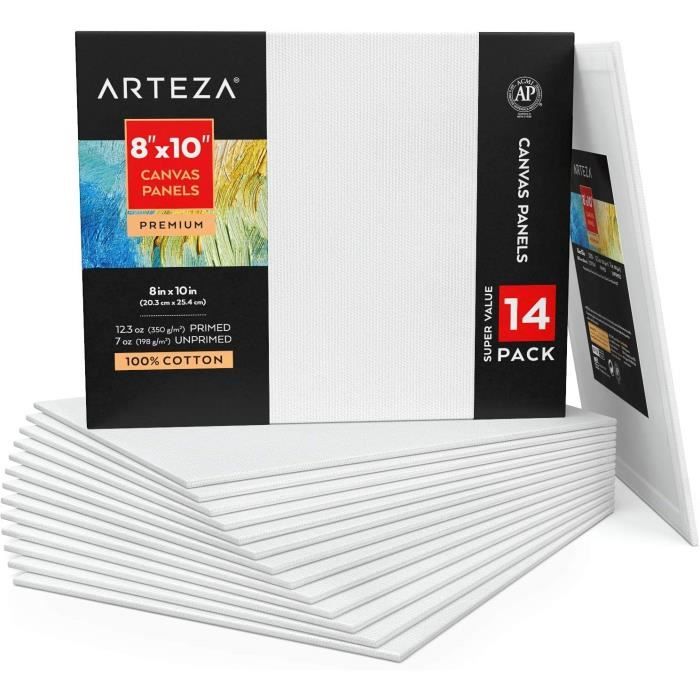 Lot de 8 tableaux de toile de 20,3 x 25,4 cm pour peinture, toile Lot de 8 tableaux de toile de 20,3 x 25,4 cm pour peinture, toile