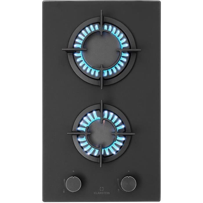 Klarstein Table de Cuisson à Gaz, Plaque de Cuisson Gaz à 2 Brûleurs