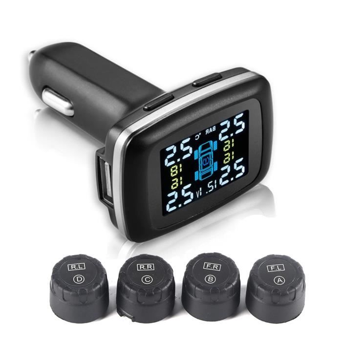 Système De Surveillance Pression Pneus Solaire TPMS - 3 Capteurs Externes Pour Tricycle - Affichage LCD Avec Alarmes
