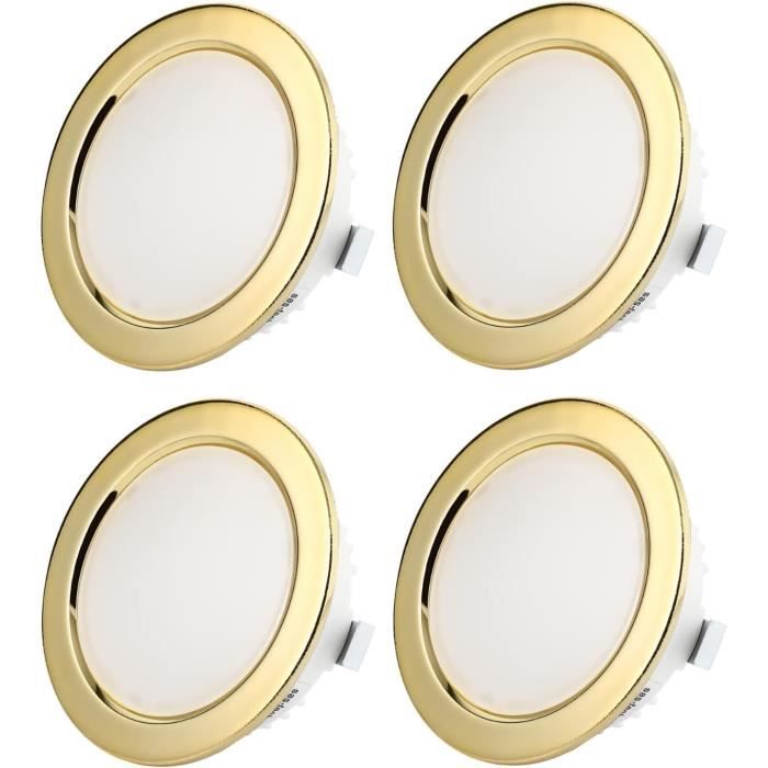 Lot De 3 Spots LED Ultra-plats à Encastrer - Orientables Et Dimmables - Finition Nickel Mat - IP23 - Marque B.K.Licht