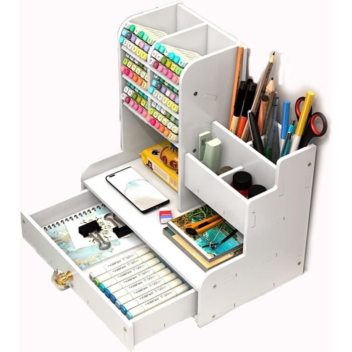 Pot à Crayons Bois En Forme De Corgi - Organisateur Bureau Enfant 20x9.8x11.8cm - Multifonction Rangement Stylos Et Fournitures