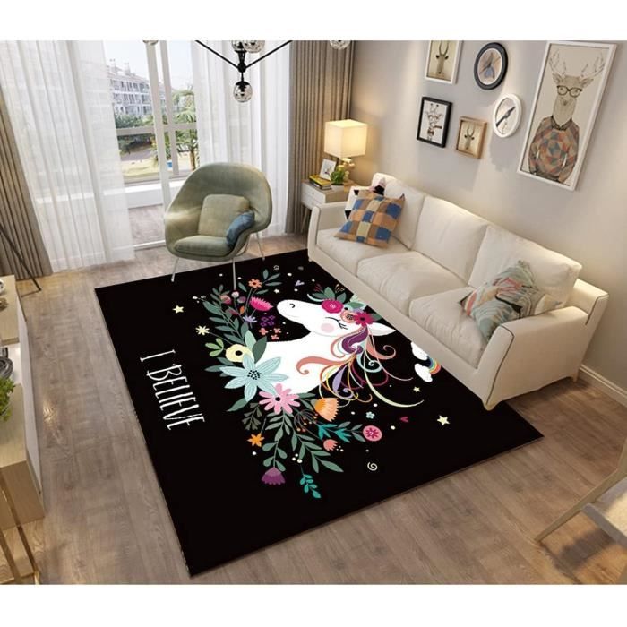 Tapis Pour Enfant Fille - 140 X 200 Cm, Couleur Crème, Motifs Mignons - Moderne Et Doux