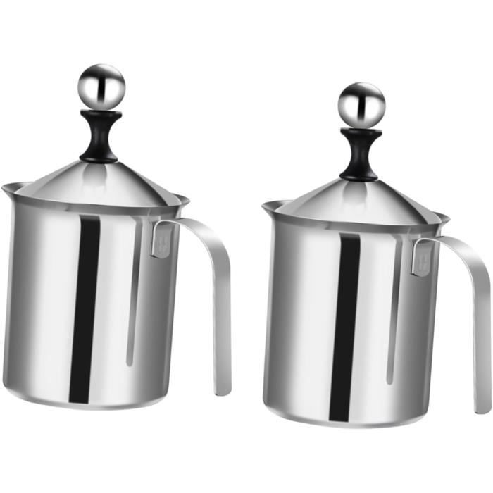 2 Pichets à Lait Inox Pour Cappuccino/Latte Art - Petits Et Portables - Pour Maison Et Camping