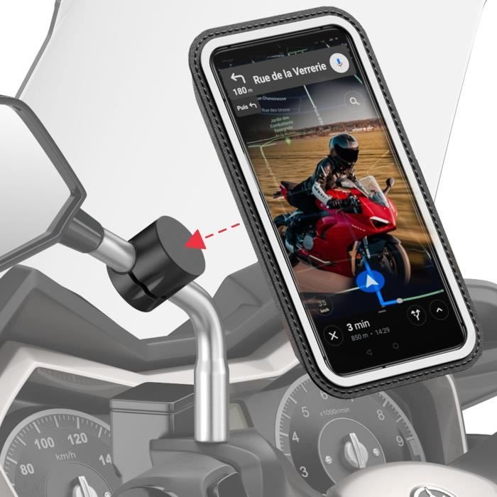 Innovation Française, Support Téléphone Scooter, Moto Magnétique Pro Pour  Rétroviseur Avec Pochette Imperméable Détachable, A[H3041] - Cdiscount  Téléphonie