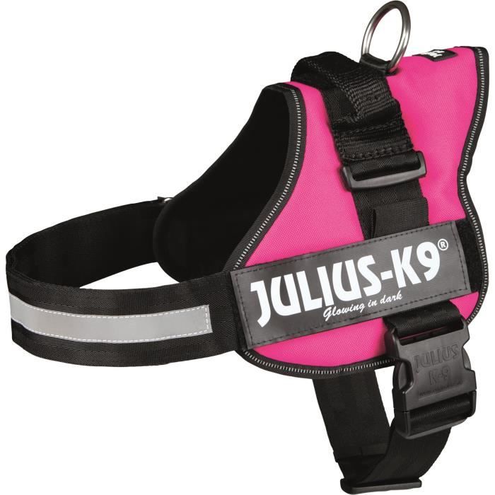 Harnais Power Julius-K9 - 1 - L : 66-85 cm-50 mm - Fuschia - Pour chien