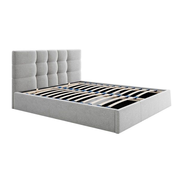 Lit coffre 180 x 200 cm - Tissu - Gris - ELIAVA