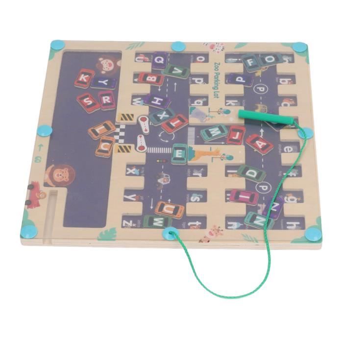 Labyrinthe Magnétique 2 En 1 En Bois – Alphabet Et Chiffres – Montessori – Double Face – Dès 3 Ans – Cadeau éducatif