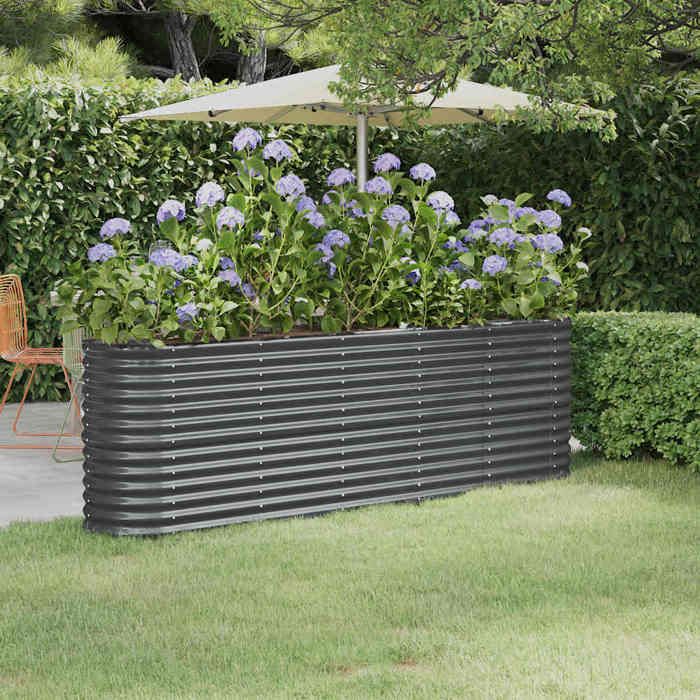 vidaXL Lit surélevé de jardin 160x40x45 cm Acier galvanisé - vue 2