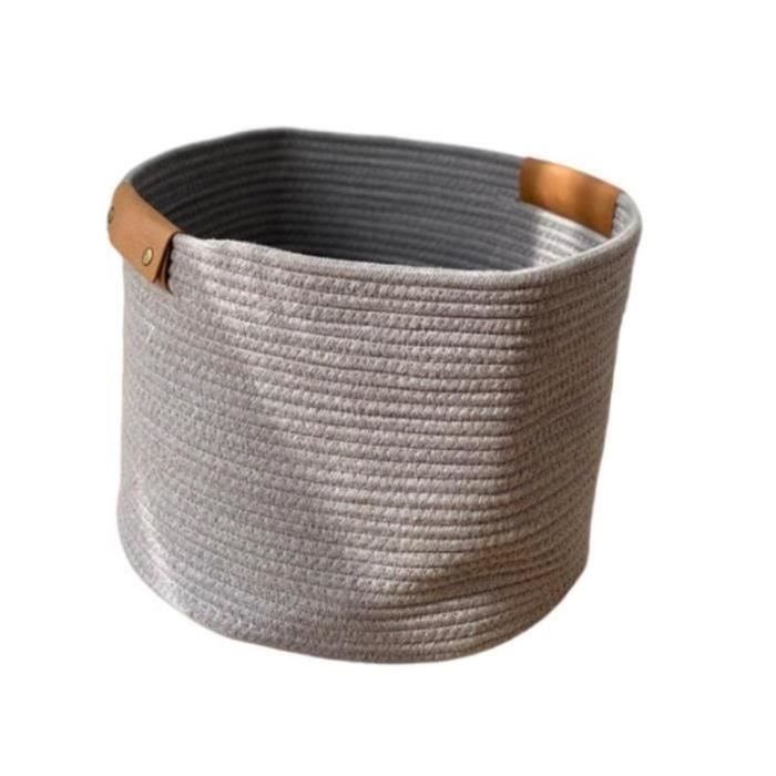 Theaque Panier de rangement portable pour couches de bébé, panier de rangement en corde de coton