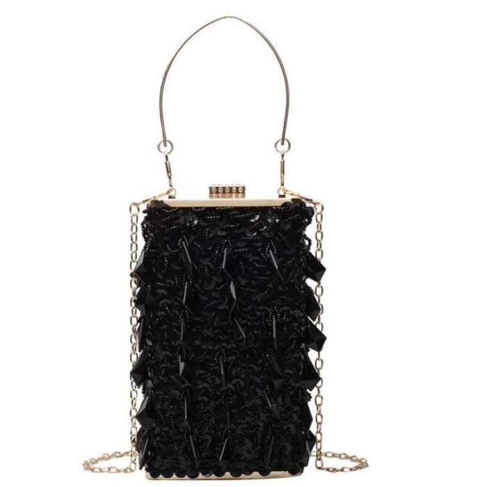 Pochette Vintage Noire Et Orange Des Années 70 – Style Pop Et Simili Cuir
