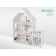 Maison De Poupée En Bois 3 Étages Green Series - Avec 57 Accessoires Et Éclairage LED - Compatible Barbie