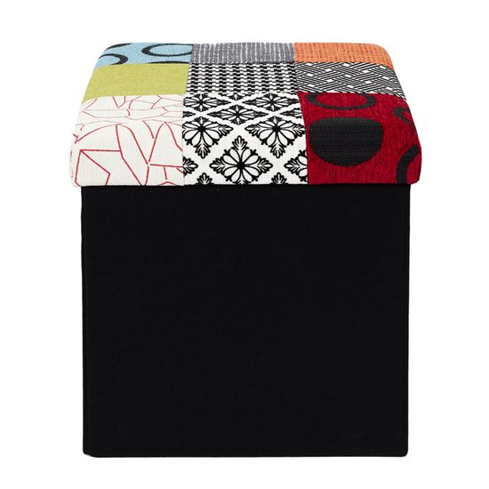 Coffre Pouf Pliable Patchwork Multicolore Achat Vente Pouf Poire Cdiscount