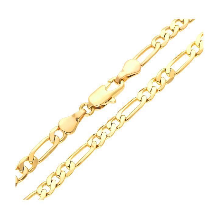 Cha ne De Cou Homme Maille Figaro 50 Cm 5 Mm Plaqu Or Jaune cha-ne-de-cou-homme-maille-figaro-50-cm-5-mm-plaqu-or-jaune