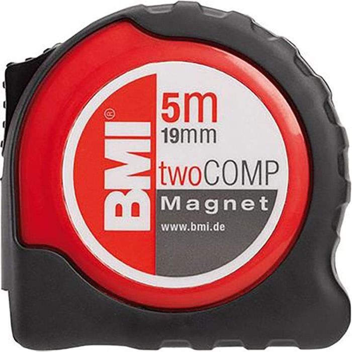 Bmi 472041021 M Twocomp M Mètre À Ruban De Poche, Blanc-Noir-Rouge, 10 M X  25 Mm[u4497] - Cdiscount Bricolage