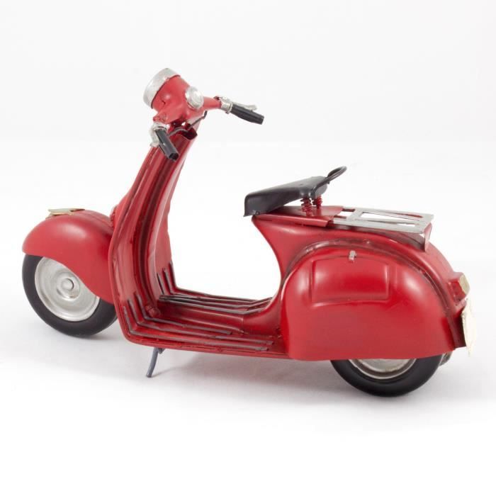 Reproduction Réplique voiture ancienne rouge vintage rétro métal - 16